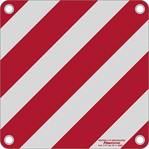 Warntafel Italien Alu retroreflektierend 50x50cm rot-weiß Heck-& Fahrradträger 